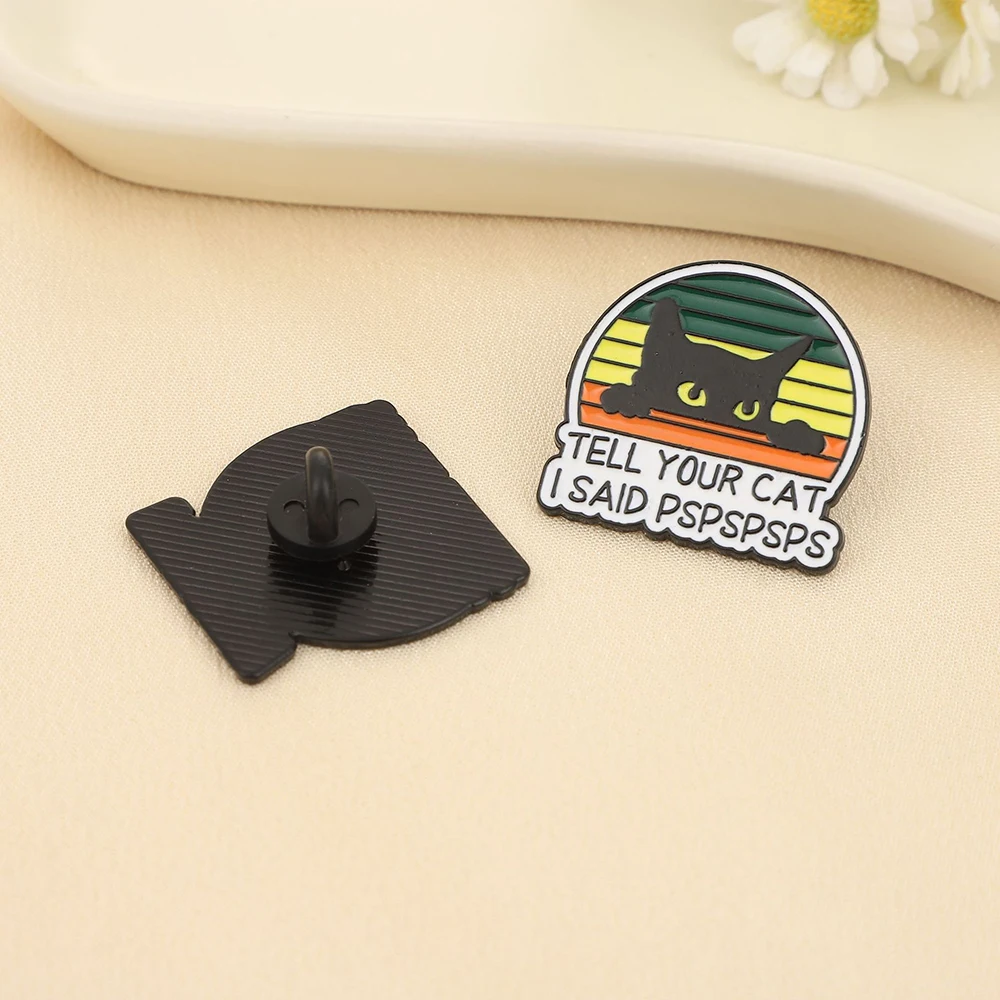 الكرتون الإبداعية قوس قزح القط بروش معدني مضحك الأبجدية يقتبس دبوس ظهره الإكسسوارات الأزياء والمجوهرات اختيار هدية مثالية