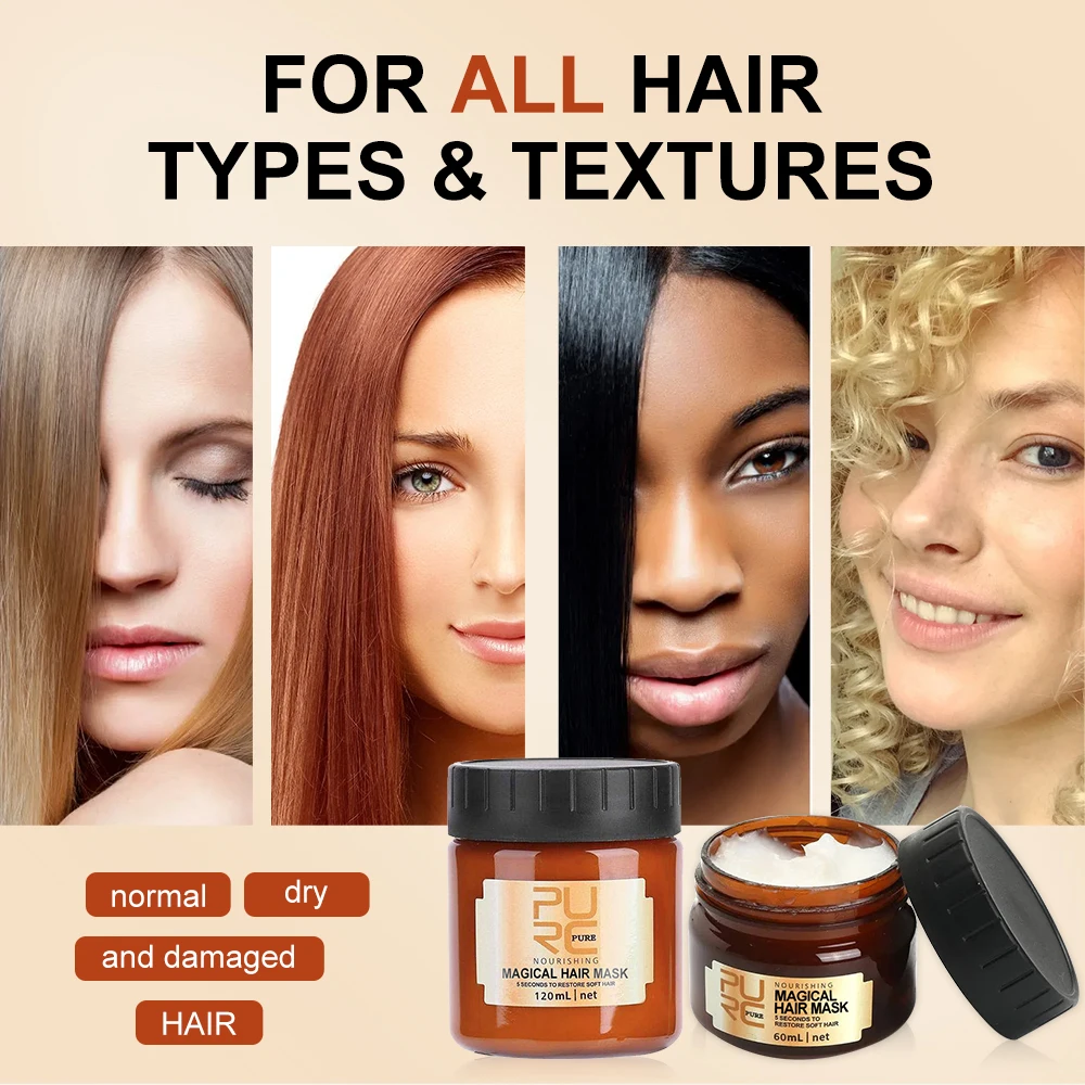 PURC Professional Magical Hair Mask Keratin Treatment Repair Damage Frizz Cream 5 Seconds Soft Smoothing Straightenig Hair Care image 4