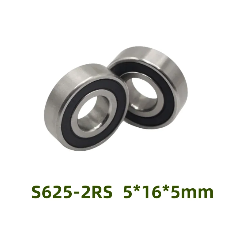 50pcs stainless steel bearing S625-2RS 5*16*5mm deep groove ball bearing S625RS 5x16x5 mm