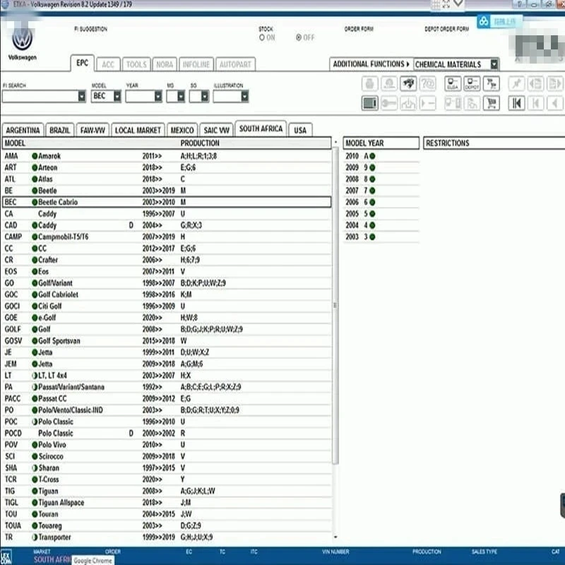 2024 hot sell ELSAWIN 6.0 with ET KA 8.3 Newest for A-udi for V-W Auto Repair Software Group Vehicles Electronic Parts Catalog