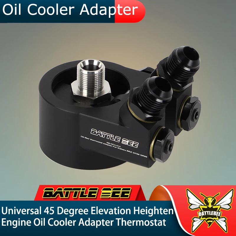 

Universal 45 Degree Elevation Heighten Engine Oil Cooler Adapter Thermostat For Civic FC1 FK7 FK8 Toyota GT86 BB-OFA-09/10/11/12