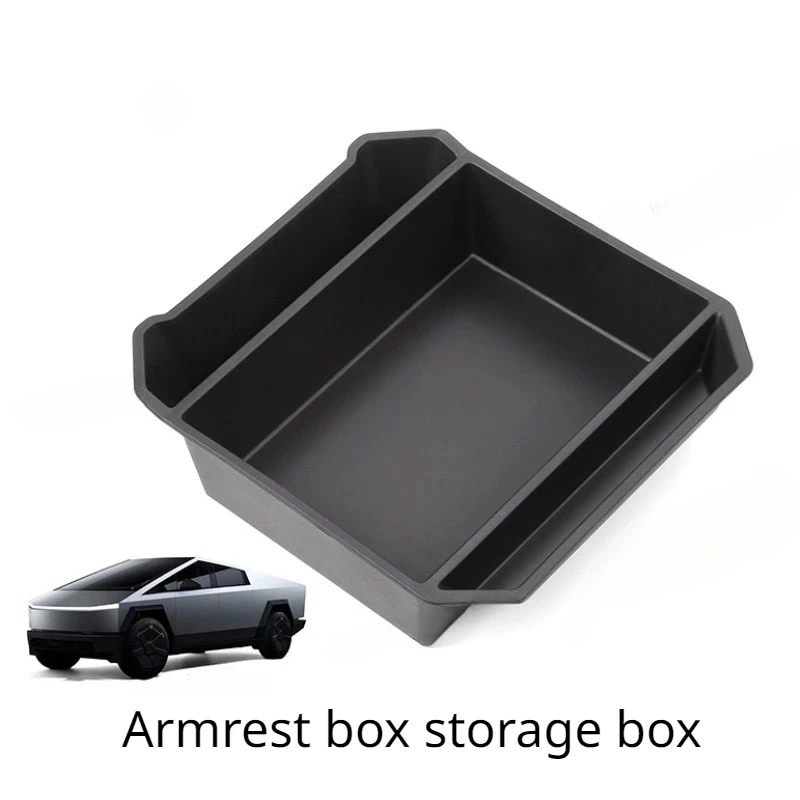 

Ящик для хранения в подлокотнике для Tesla Cybertruck, центральное управление, флокирующийся органайзер на центральной консоли, аксессуары для уборки автомобиля 2024