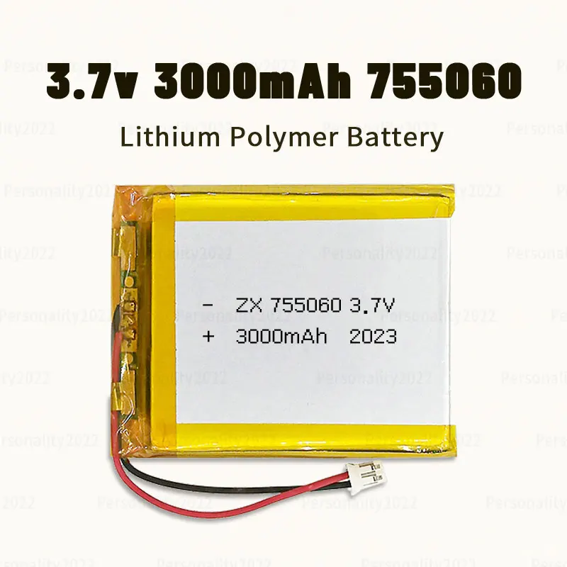 755060 Lipo 3.7V Battery 3000mAh Rechargeable Li-Polymer Batteries for Mobile Power Toys Tablet PCs Laptops Beauty Instruments