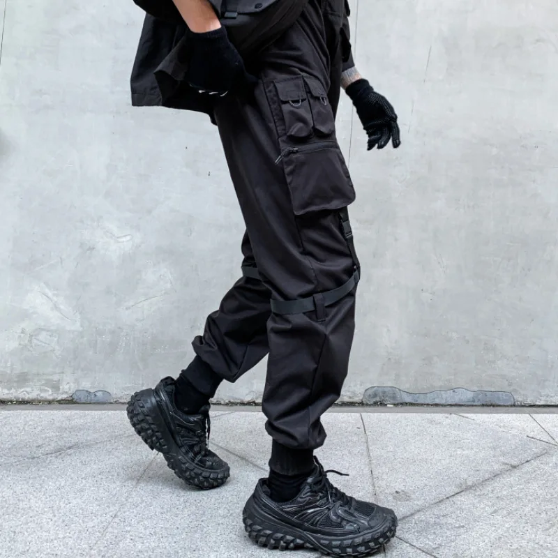 Funkcjonalny kombinezon z wieloma kieszeniami Unisex taktyczny wojskowy Jogger Cargo spodnie męskie odzież Harajuku Streetwear styl japoński