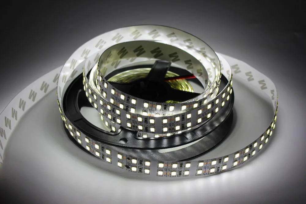 5M Double Row 2835 led strip 240/480leds/M White /Warm white Non waterproof IP20 1200/2400 leds more brighter than 3528 strip