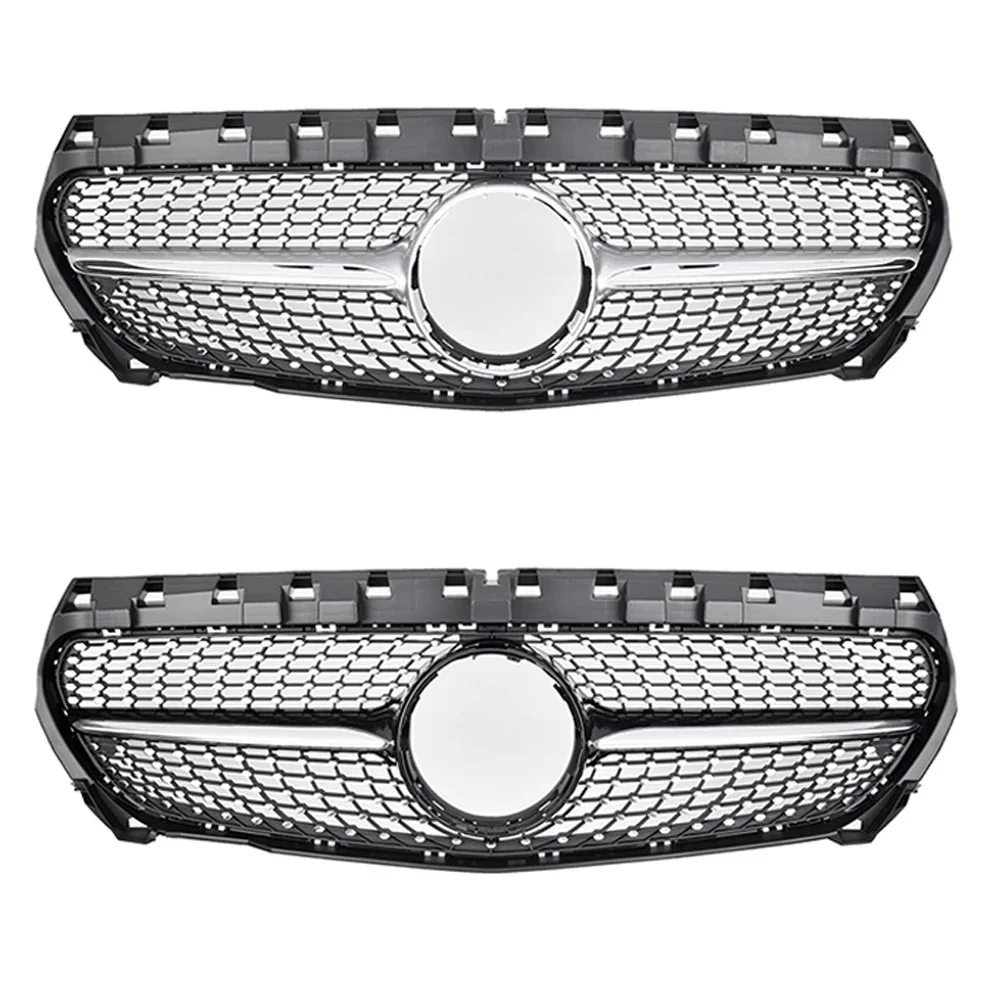For Mercedes CLA W117 2013-2019 CLA180 CLA200 CLA250 CLA45 Gloss Black GT R Style Front Bumper Grille Car Accessories - view 4