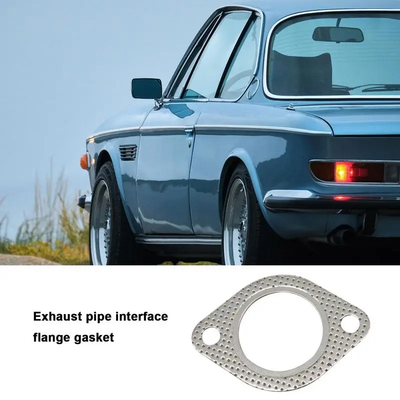 Exhaust Flange Gasket Auto Exhaust Gasket Replacement Sealing Pad Reinforced  Exhaust Pipe Gasket With Two Holes car accessories