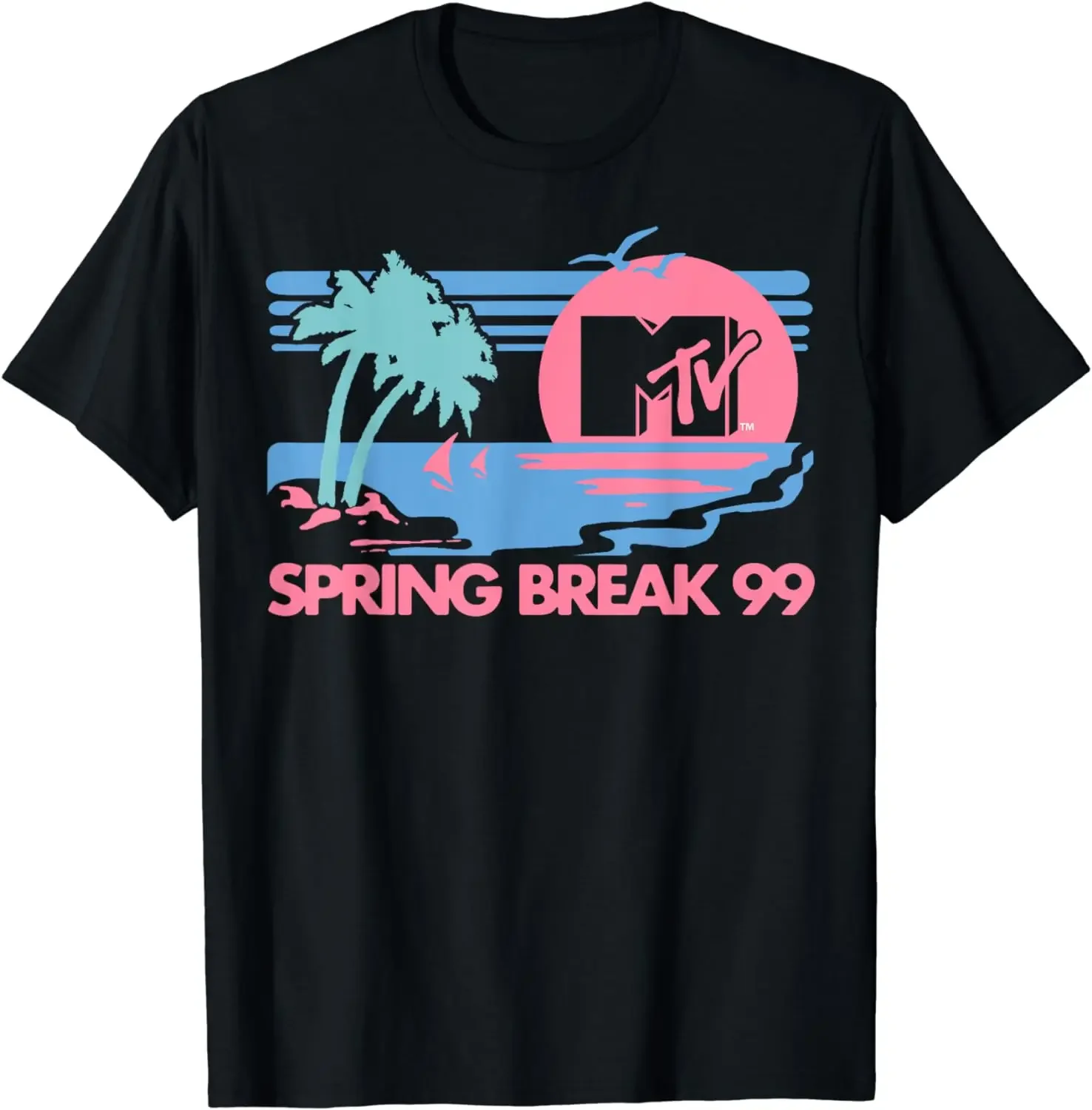 

Tops abbigliamento Vintage Streetwear T Shirt per uomo Camisetas MTV Pastel Colors Beach Spring Break Logo T-Shirt Cotton