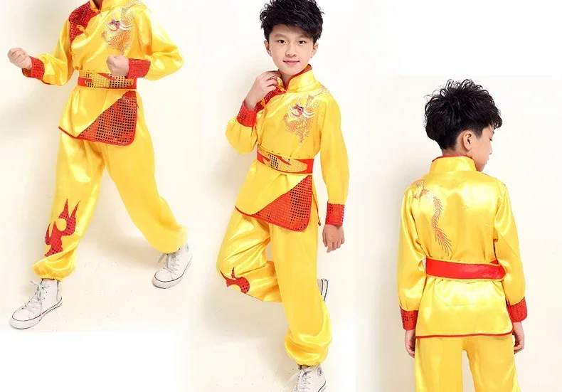 Vêtements de danse folklorique pour enfants, danse traditionnelle, Hanfu moderne, dragon, lion, national, chinois, garçons, filles, 303