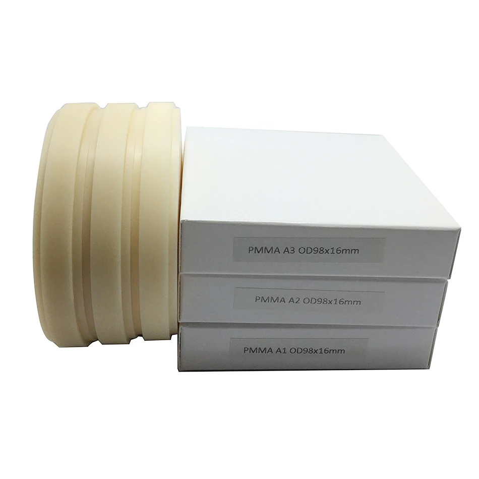 DENXY 1 Stück Dental PMMA-Scheibe A1 A2 A3 CAD/CAM Fräsharz-Scheibe Zahnarztmaterial für die Herstellung von temporären Brückenrestaurierungen – Detail 8
