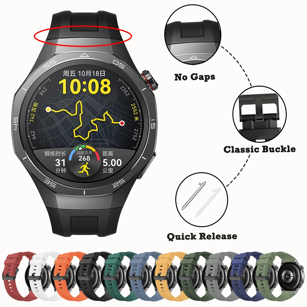 22mm Åndbar Silikone Rem til Huawei Watch GT5 Pro 46mm