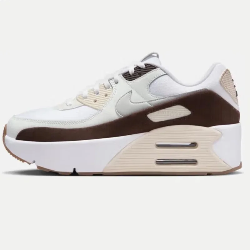 

Повседневные женские кроссовки Nike на толстой подошве с воздушной подушкой, новые износостойкие подошвы Air Max 90, пригородные туфли Nike, сетка и кожаная сращивание, элегантная цветовая схема, женская обувь в стиле ретро, незаменимая для миниатюрных же