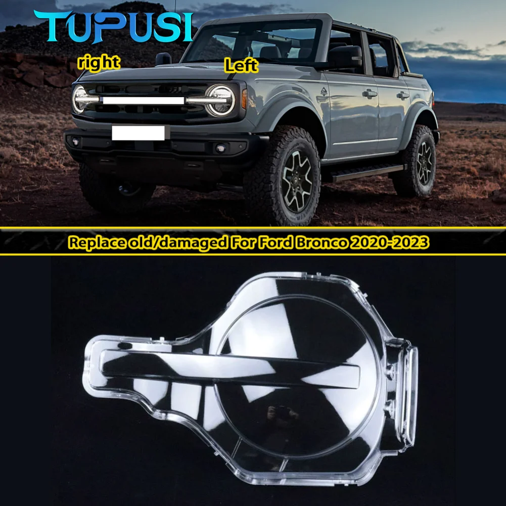 

For Ford Bronco 2020 2021 2022 2023 2024 Headlight Shell Lens Headlamp Cover Lampshade Lamp Shade Auto Replacement Parts