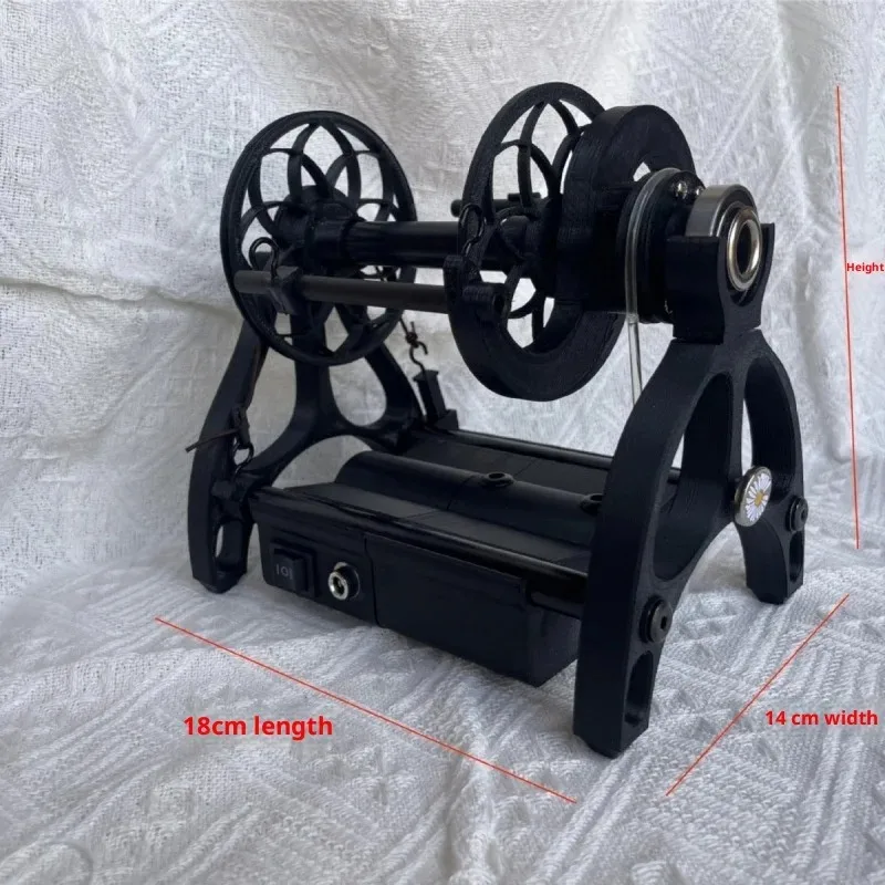 12V Adjustable Speed Display Mini Electric Spinning Wheel, Wool Fiber Cotton Yarn Twist