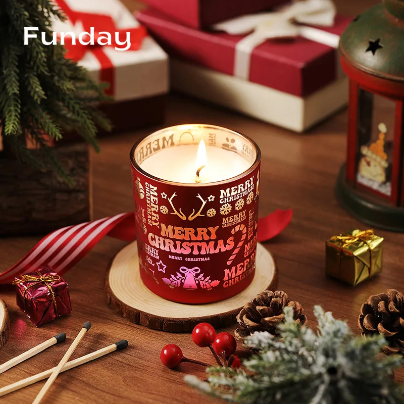 Christmas Day Incense Candles Festival Atmosphere Ornament Smokeless Soybean Hollow Candle Cups
