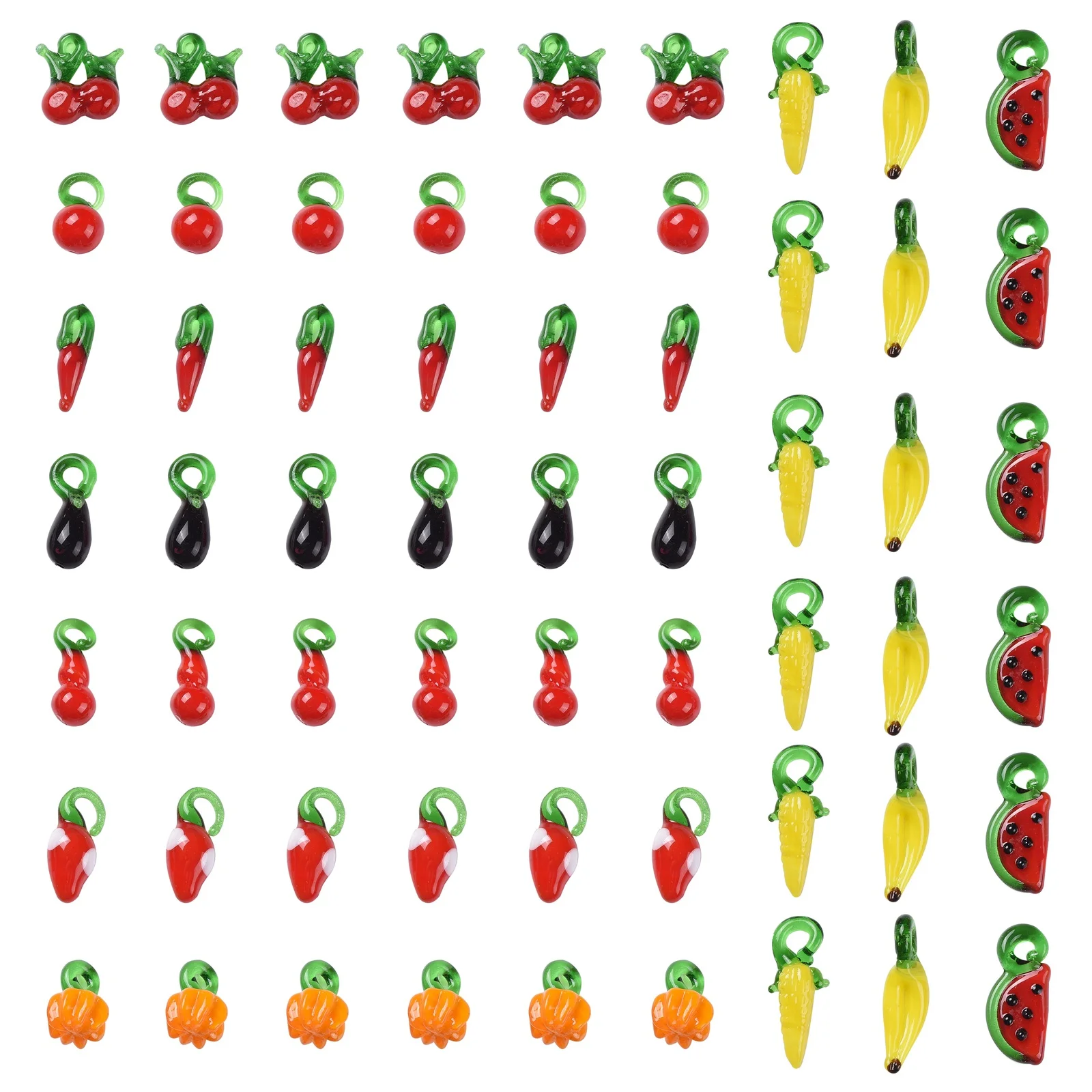 

Около 60 шт., 10 стилей, подвески лэмпворк ручной работы, подвеска с фруктами для браслета, изготовление ювелирных изделий своими руками