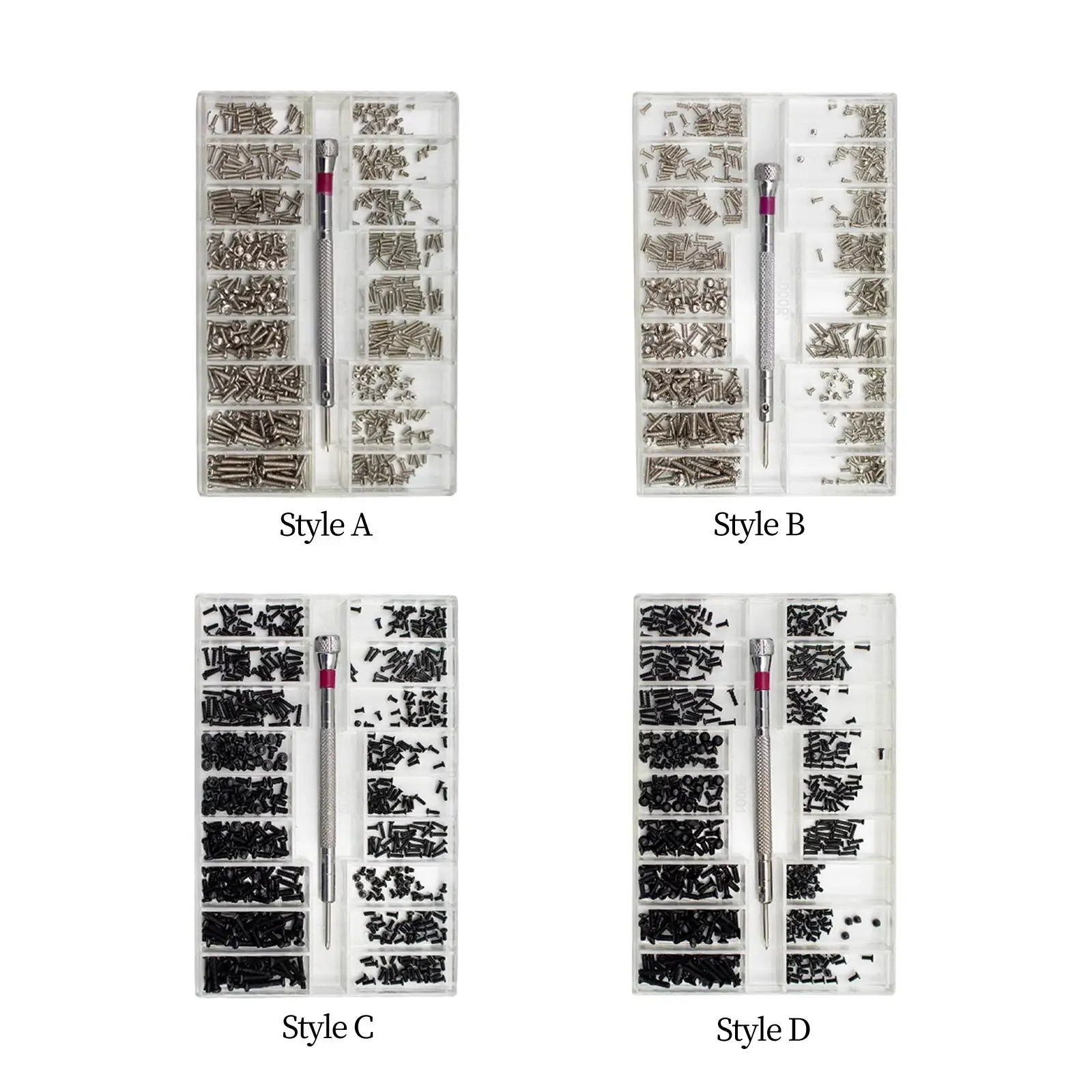Micro Screws Stainless Steel Assortment Set for Watch Glasses Eyeglasses Laptop Repair and Electronics