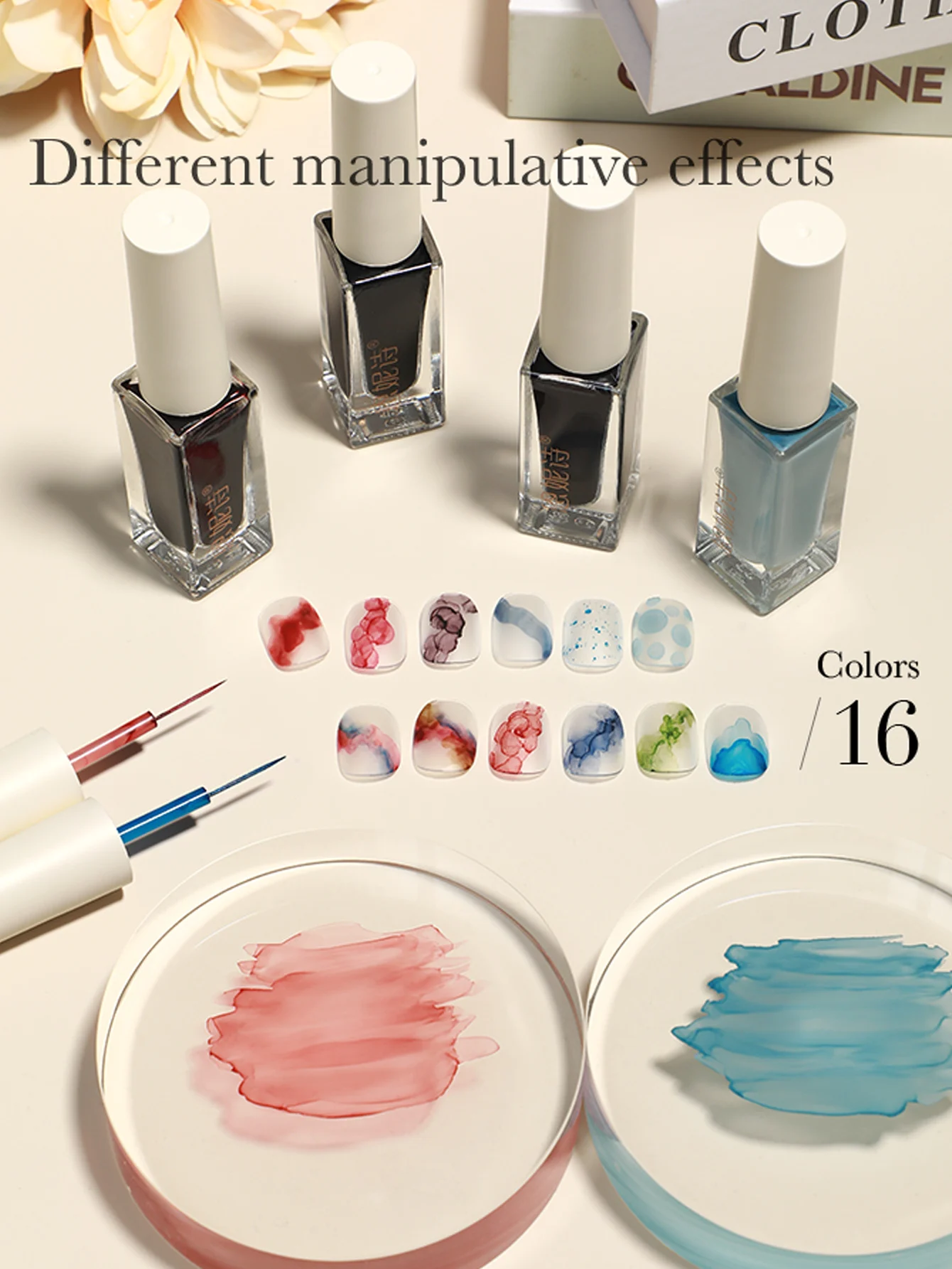 

1 шт./16 шт. гель для цветуния ногтей (встроенная тонкая кисточка), 16 мл прозрачный гель-лак для ногтей с цветущими эффектами, замачиваемый УФ-гель для ногтей