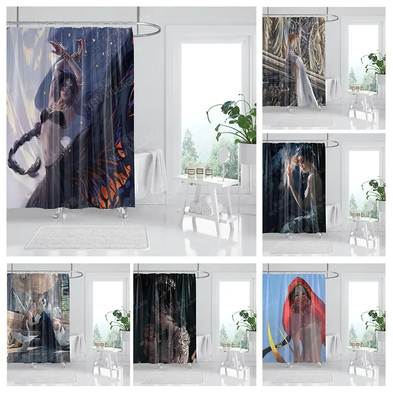 

Waterproof fabric shower curtain Bathroom curtain accessories 180x200 Bath curtain for shower 240*200 cartoon cute decor 240x200