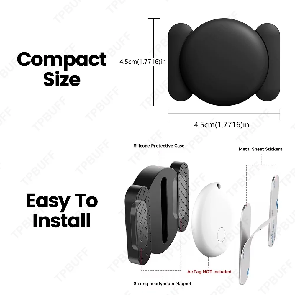 Android AirTag مع Google Find My Magnet Holder مع غطاء حماية لشفط السيليكون ومتتبع GPS الذكي لسيارة الدراجة #5