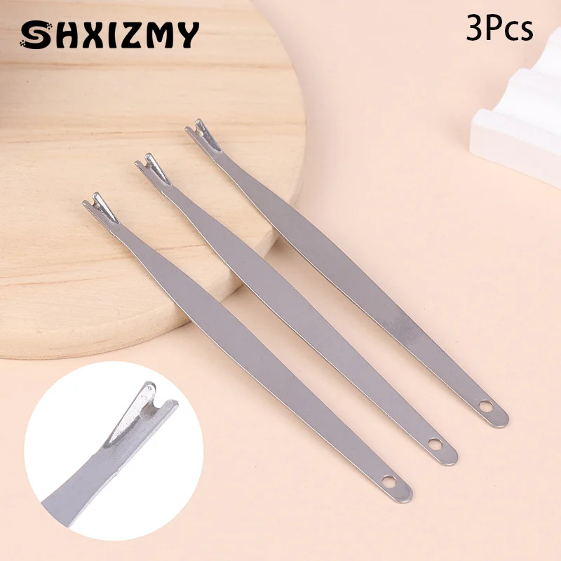 1pc Exfoliating Callus Shaver Nail Dead Skin Cuticle Push Stainless Steel Pushing V Fork Nail Clippers Diagonal Fork Trimmer