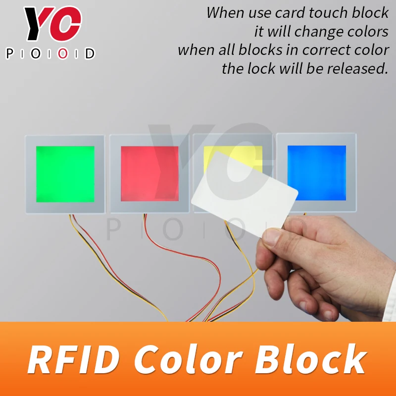 

Escape Game RFID puzzle Escape room rfid color module use RFID card touch block to choose color.