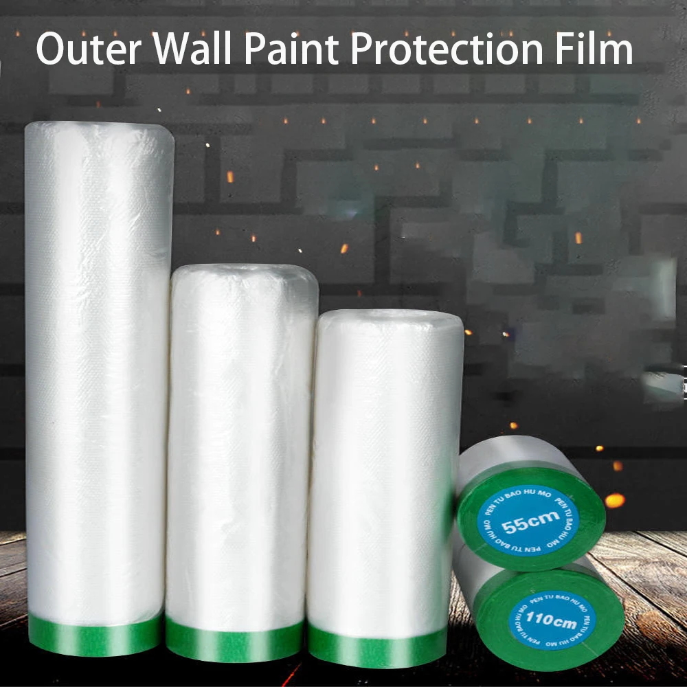 

Наружная Защитная пленка для покраски стен, декоративная Маскировочная пленка, клейкая пленка высокой вязкости для защиты мебели и автомобиля от распыления краски