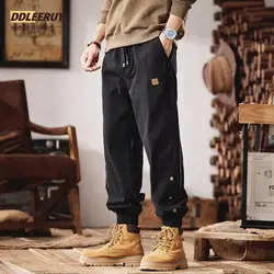 S-5XL Men's Sweatpants Solid Loose Fit Mens Pants Autumn Fashion Black Joggers Pants Unisex Elastic Waist Track Male Trouser New