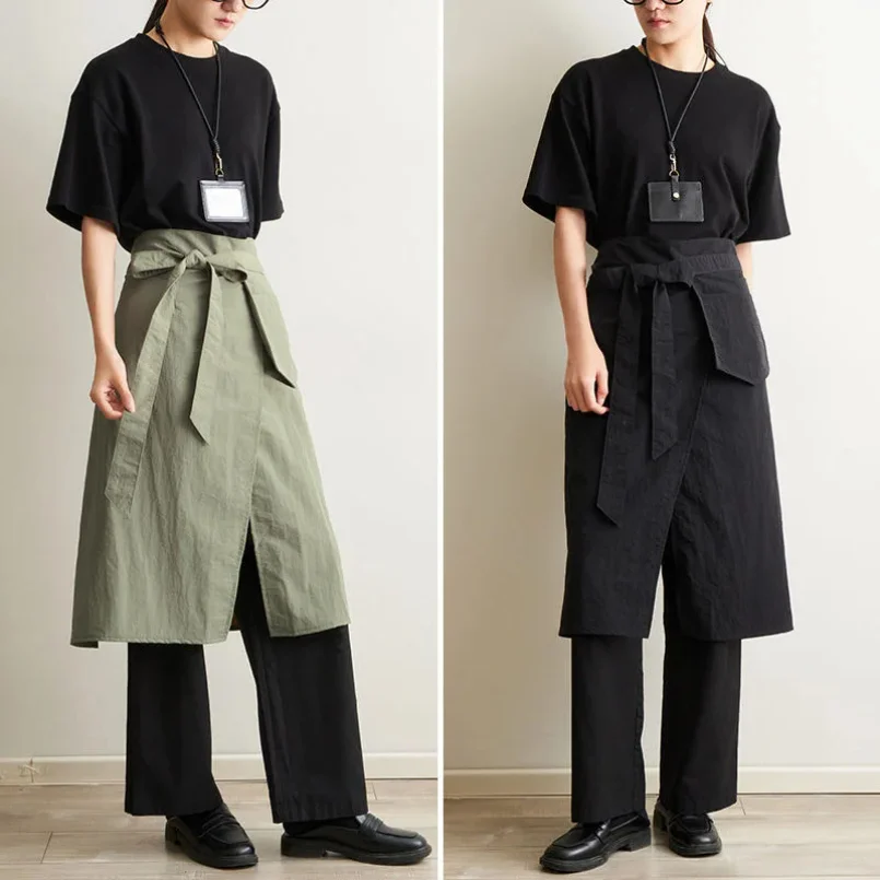 

Half body Waterproof Apron - Japanese Unisex Workwear for Barber/Coffee/Catering/Painter Heavy-Duty Kitchen Smock with Pockets