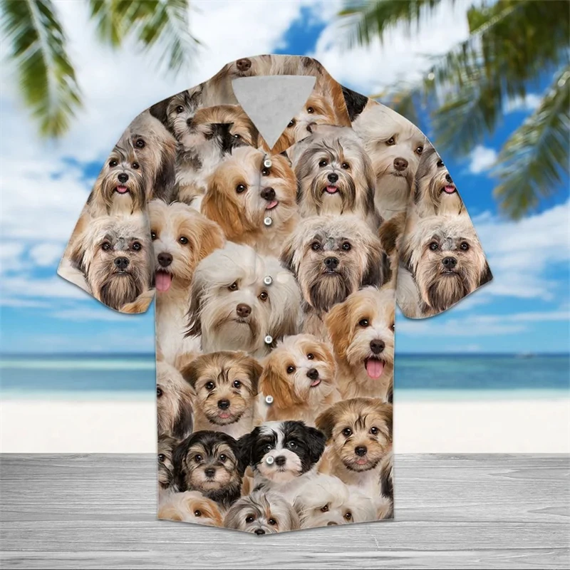 2024 Funny Dogs Shirts For Men 3d Printed Men's Hawaiian Shirt Beach 6XL Short Sleeve Fashion Tops Tee Shirt Man Blouse Camisa