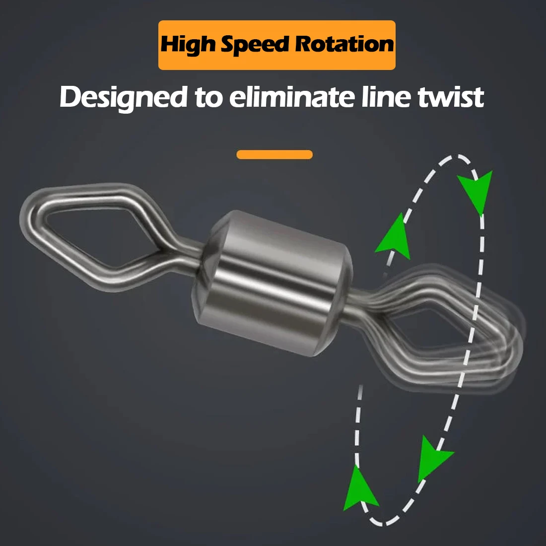 FishTrip Rolling Swivel Fishing 50Pack Diamond High Strength Saltwater Swivels Eliminate Line Twist