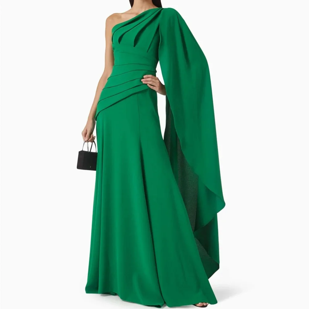 

Elegant Customized Prom Dresses A Line Simple Party Gowns One Shoulder Floor Length New Evening Dress فساتين سهرة