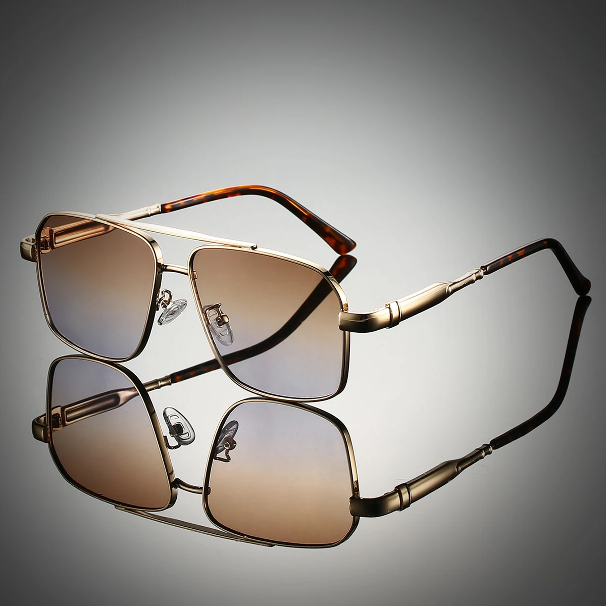 KAMMPT Vintage Square Sunglasses Men Fashion Gradient Multi-color Casual Shades Women Trendy Brand Design Oversized Sun Glasses