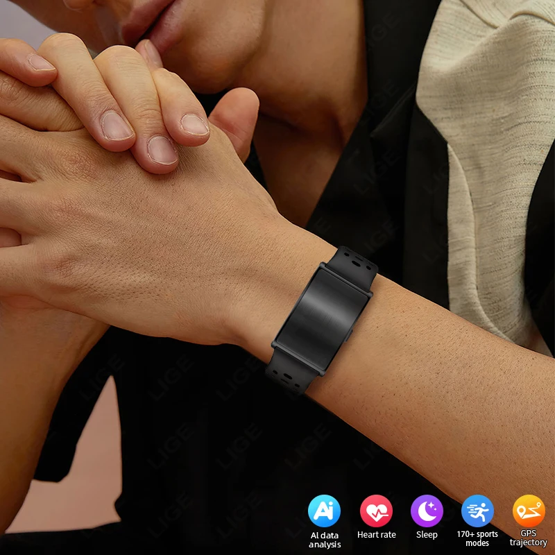 LIGE Kein Bildschirm Smart Uhr Männer Ultra Licht Armband Blut Sauerstoff Herz Rate Monitor 24H Gesundheit Band Sport Fitness smartwatch Neue