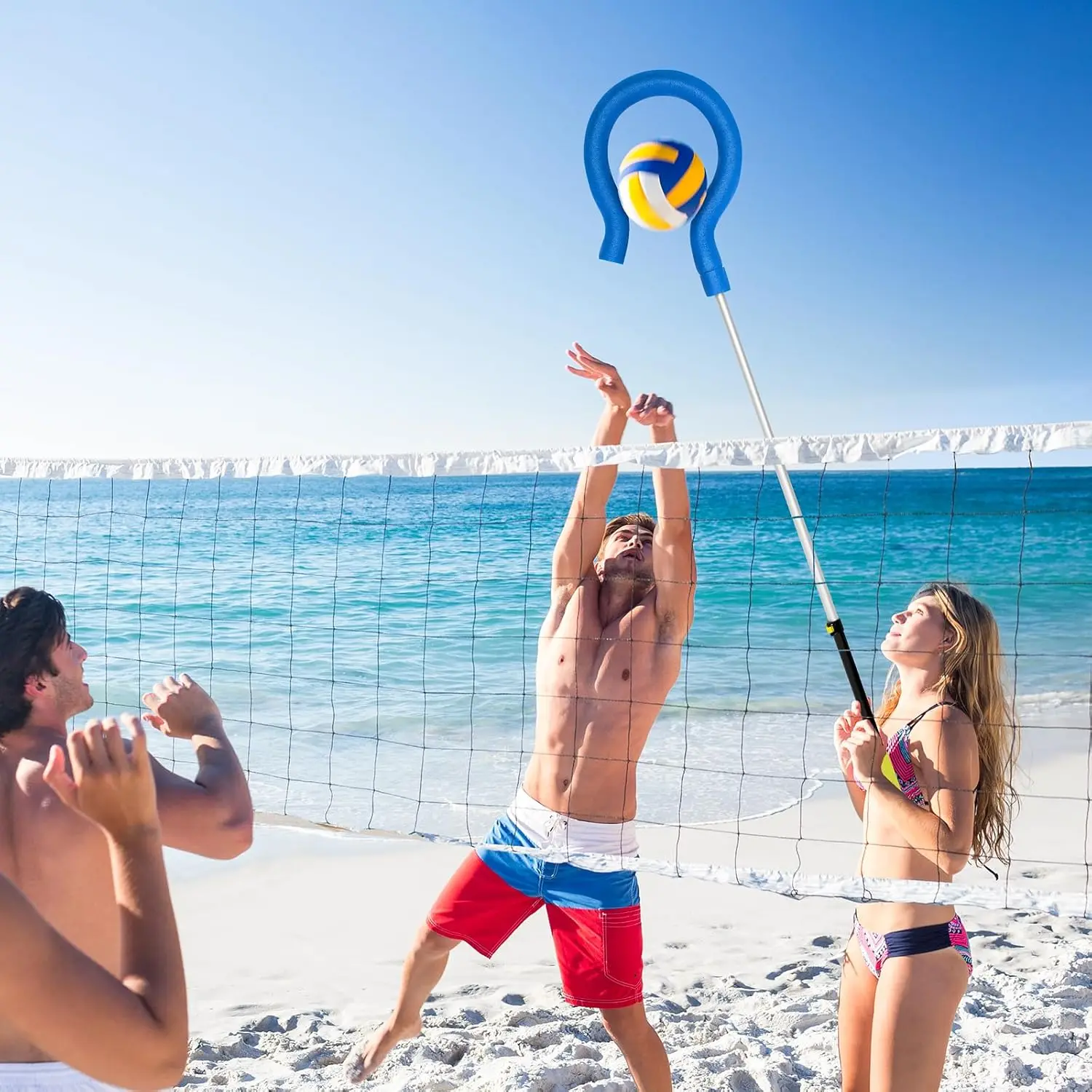 Peralatan Setter Bola Voli Kait Tanda Tanya Besar untuk Pelatihan Melayani Latihan Memukul