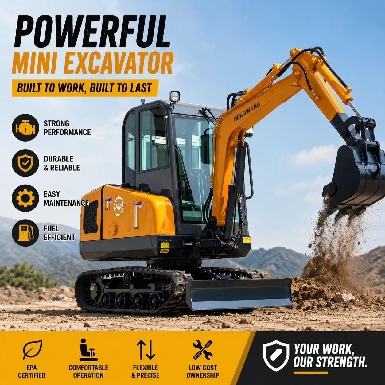 2.5t Hydraulic Diesel Engine Mini Excavator Crawler Excavator 2.5ton Mini Excavators Construction Machinery Euro5  Custom