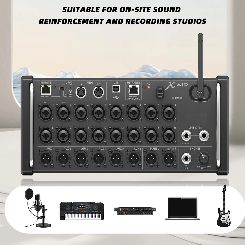 Air 1:1 XR18 Multi-Track Digital Mixer MR18 Mixer Rackmount Mixer Built-in Wifi DJ Mixer USB Recorder Portable Console Audio