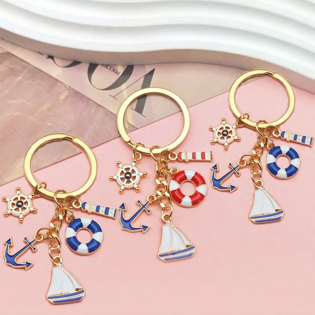 1PCS Creative Sailing Themed Keychain Set,   Minimalist Key Accessory, Suitable For Everyday Use & Decoration