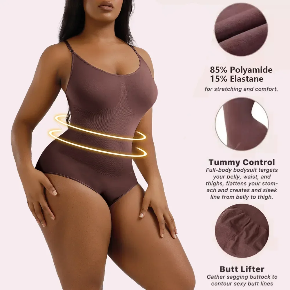 Women Seamless Bodysuit Compression Open Crotch Shapewear Push Up Fajas Colombianas Corset Full Body Shaper Slimming Butt Lifter