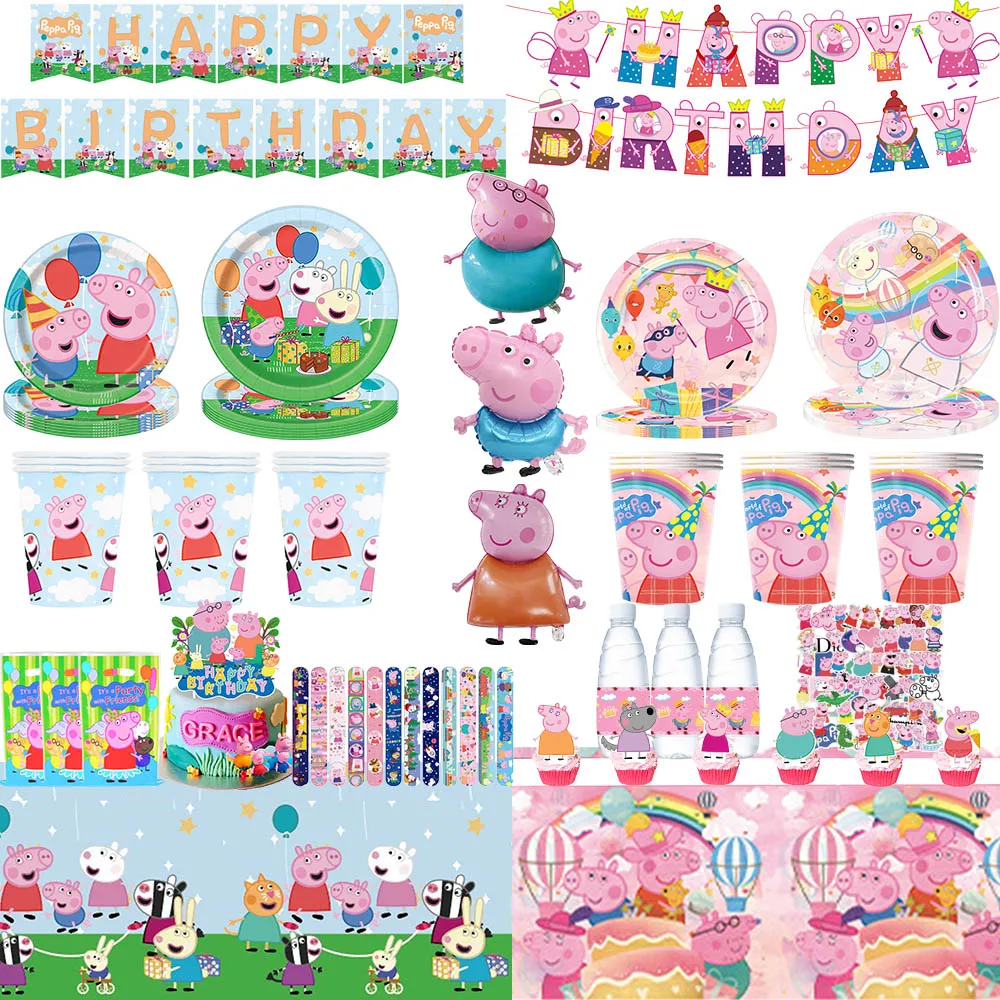 Decoração de Aniversário Infantil, Utensílios Descartáveis, Copos, Pratos, Guardanapos, Balões, Suprimentos para Festa de Aniversário e Chá de Bebê