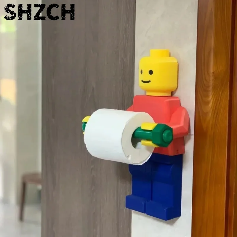 3D Printing Toilet Paper Roll Holder Building Robot Household Tissue Box Creative Paper Roll Rack Home Decoration