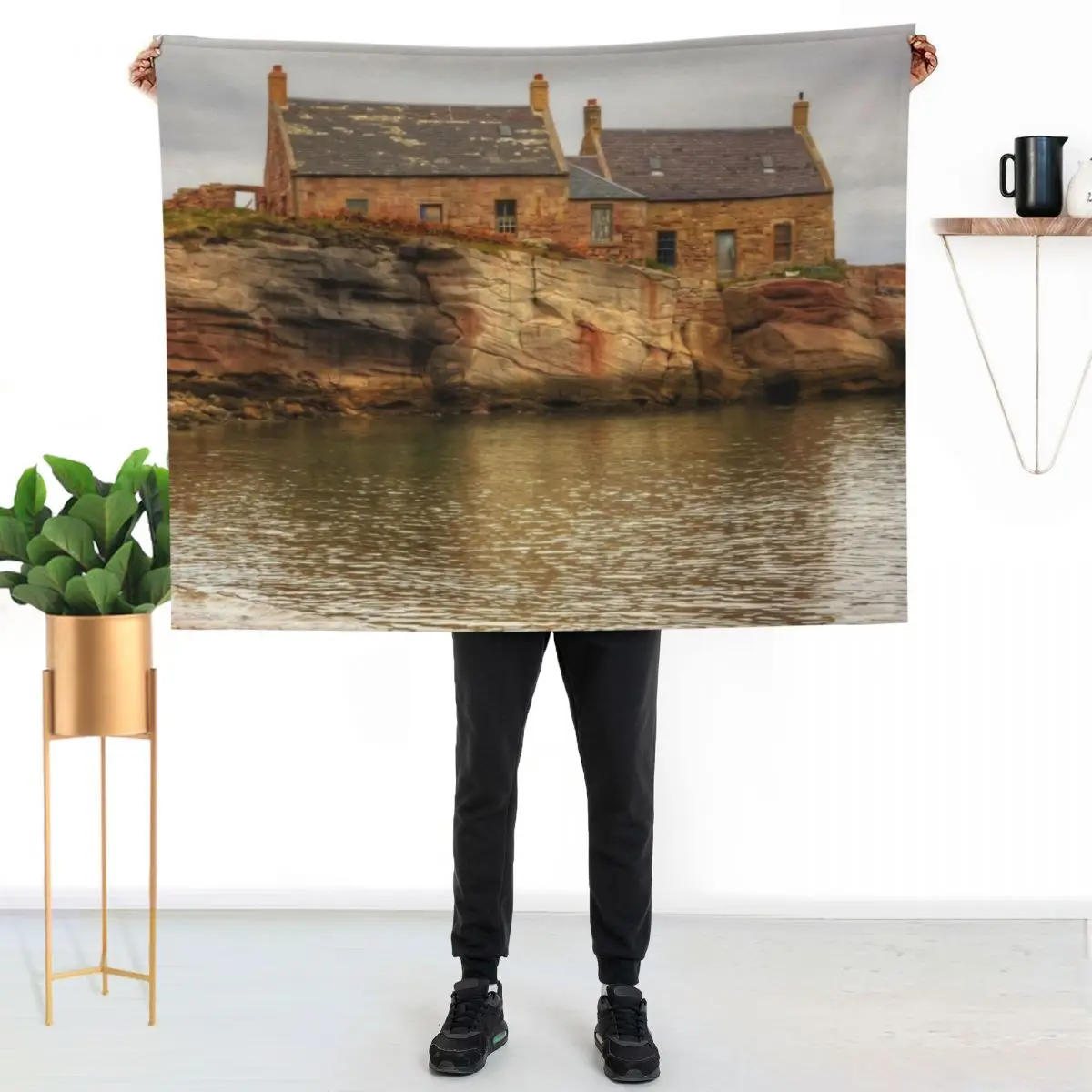 Cottages at Cove Harbour Throw Blanket Travel Custom Loose Furry warm for winter Plaid Blankets