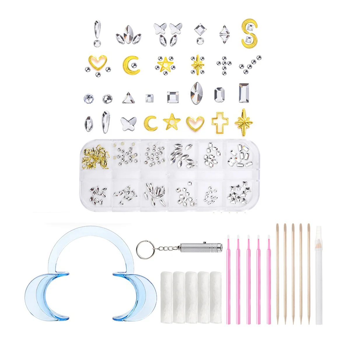 

A40T Tooth Gem Kit DIY Teeth Crystals Jewelry Kit Fashionable Teeth Gems Kit Artificial Crystal Tooth Ornaments