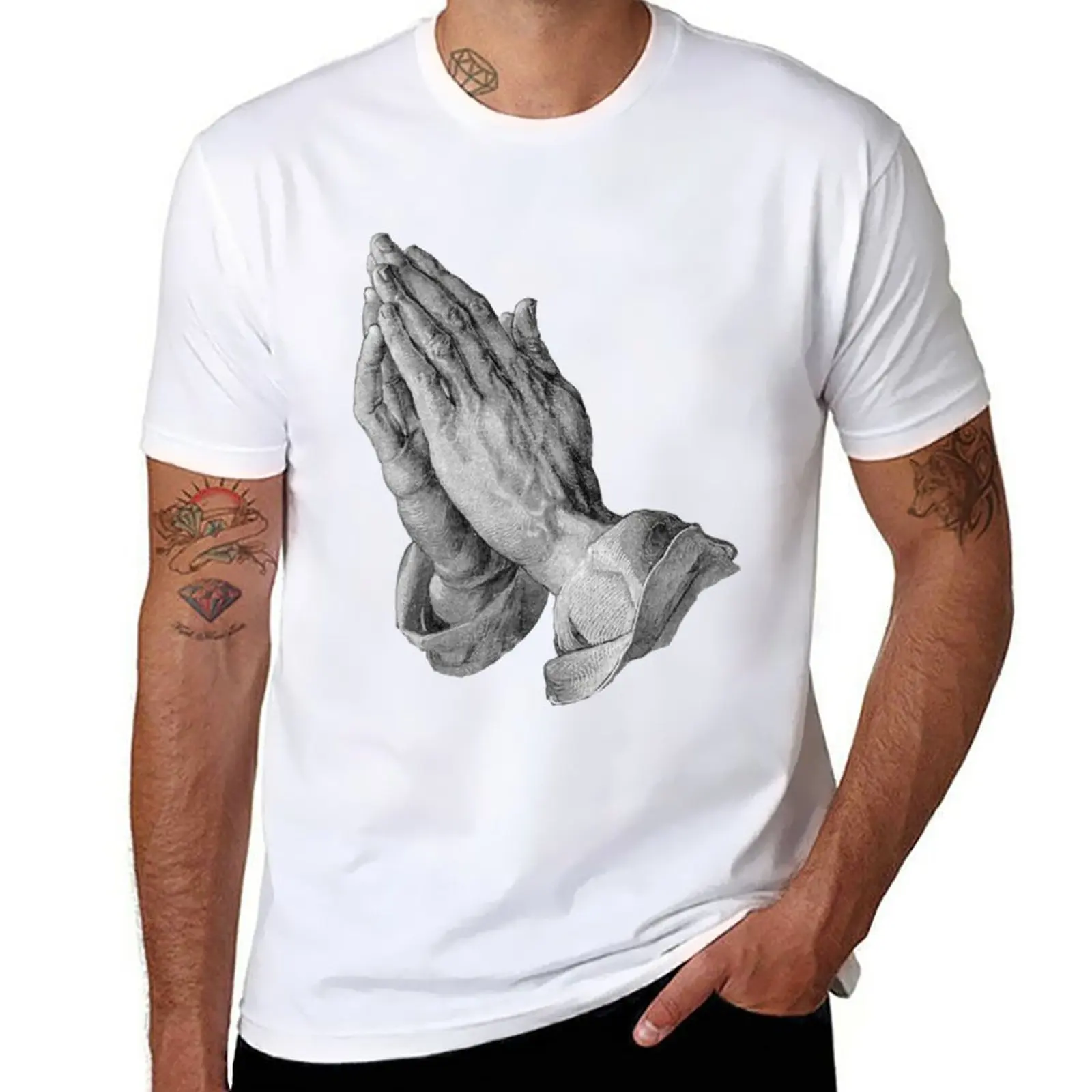 

Durer - Hands Praying T-Shirt anime tops plus sizes quick drying big and tall t shirts for men