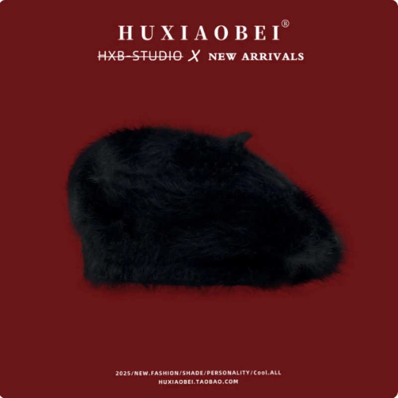الكورية بلون تقليد الأرنب الفراء قبعة المرأة الخريف والشتاء في الهواء الطلق تنوعا مزاجه الدافئة قبة الرسام قبعة #6