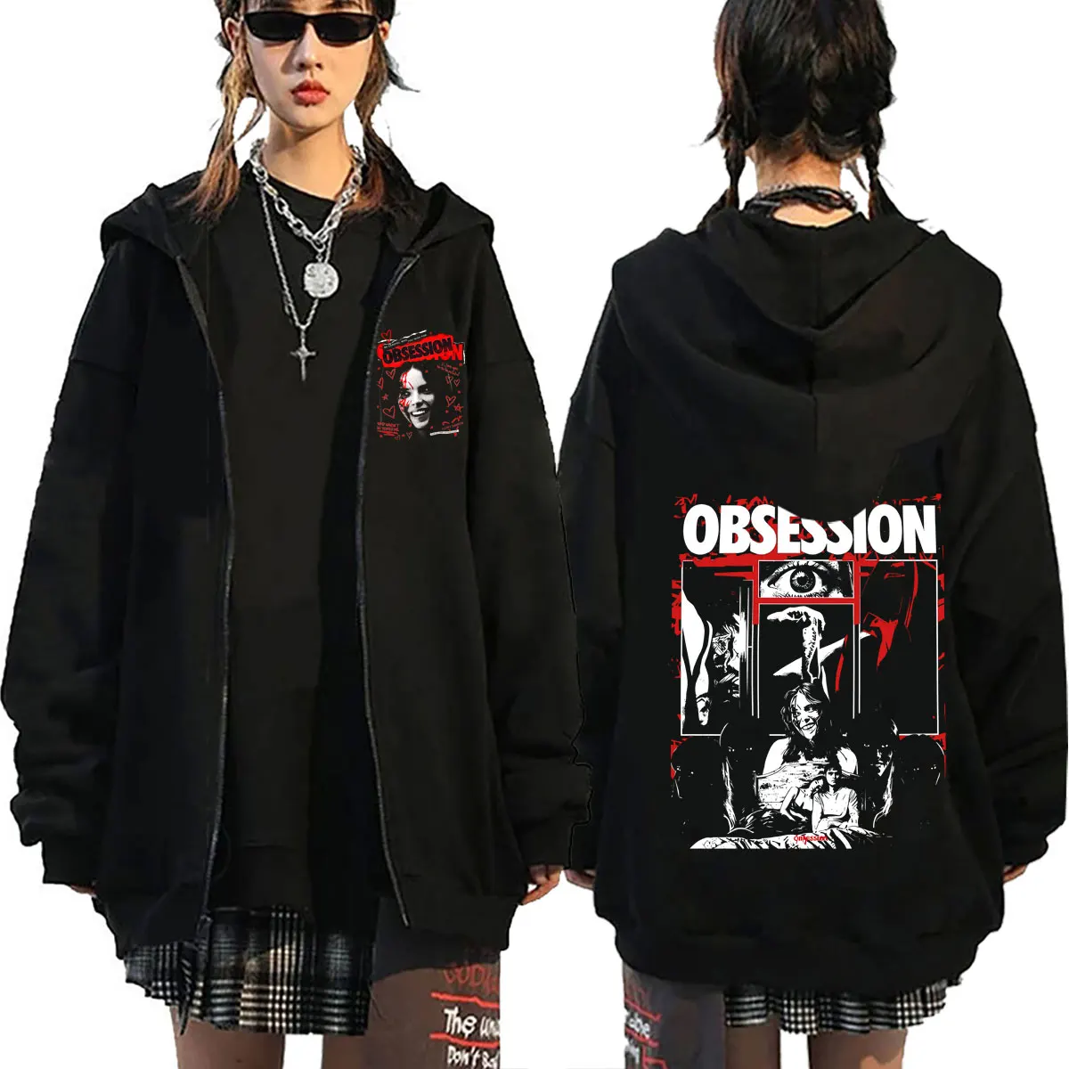 Movie Obsession Nikki Freeman One Wish Willow Double Sided Print Zipper Hoodie Men Women Fashion Vintage Oversized Zip Up Jacket