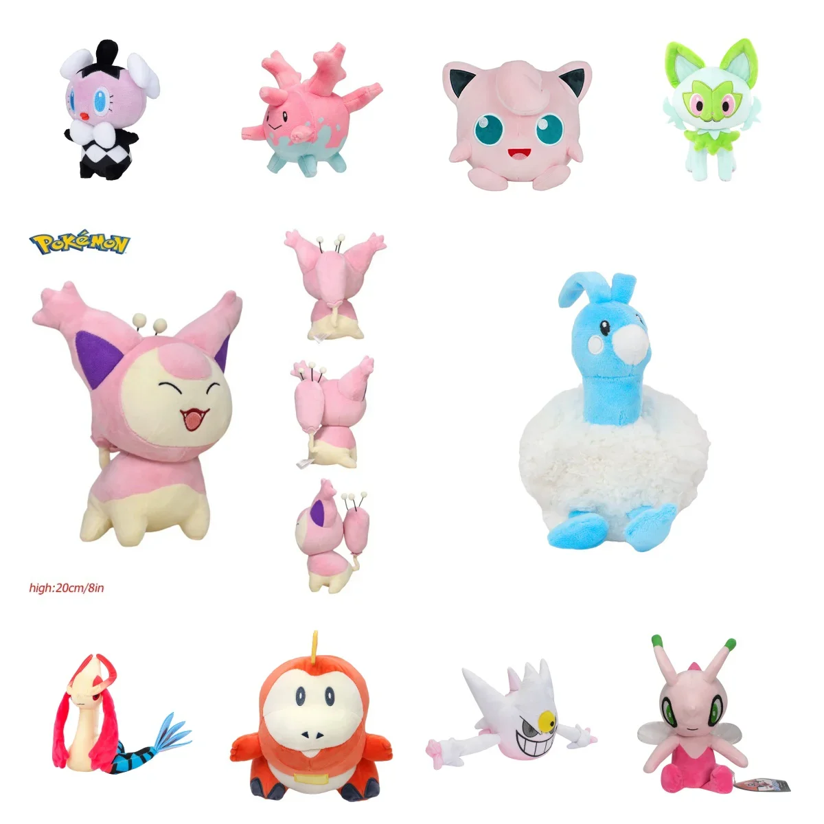

Cute Pokemon Plush Toys Sprigatito Jigglypuff Lucario Gengar Soft Stuffed Doll Anime Gift
