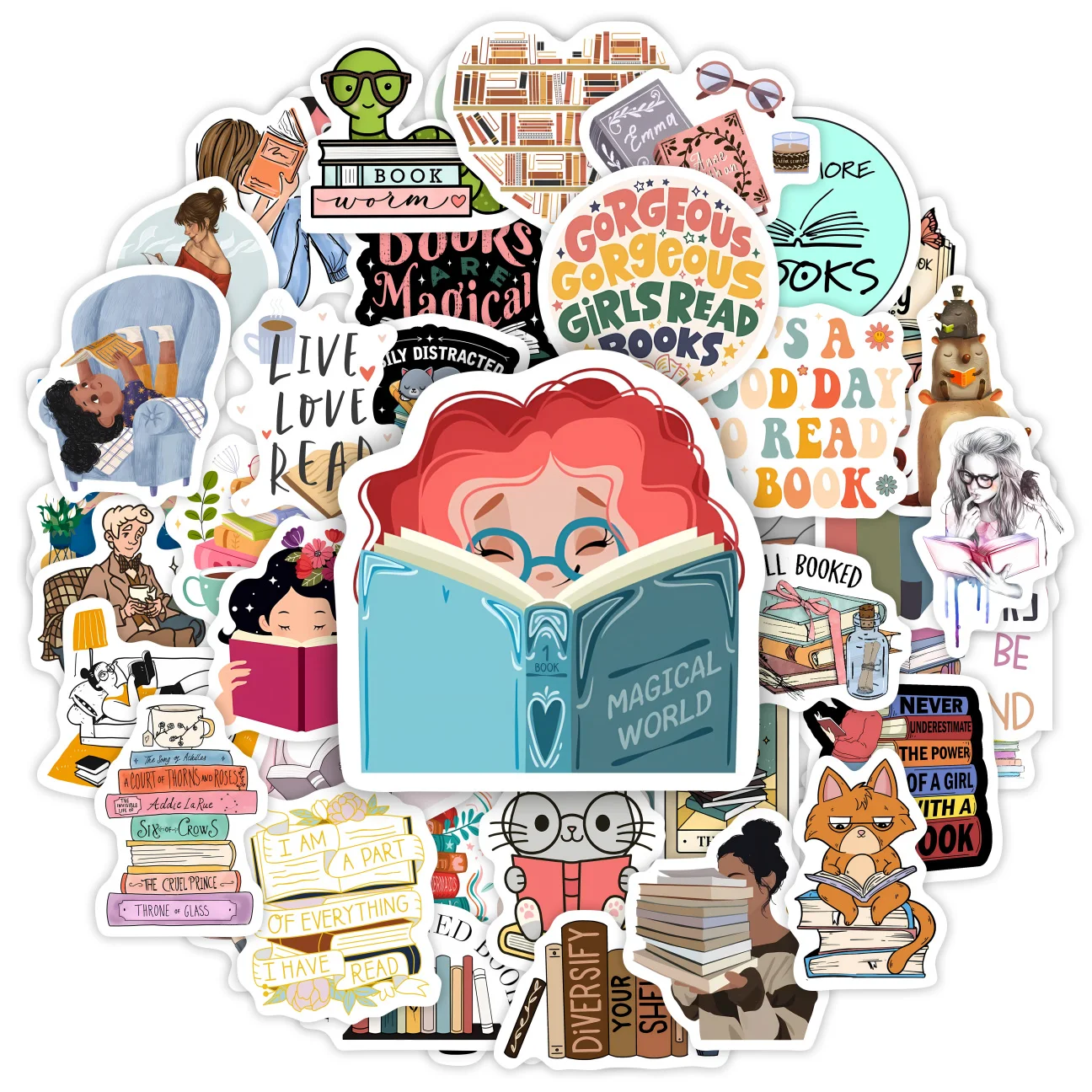 Leesboek Stickers Voor Studenten Schoolseizoen Geschenken Scrapbooking Notebooks Diy Laptop Telefoon Fles Kids Waterdicht