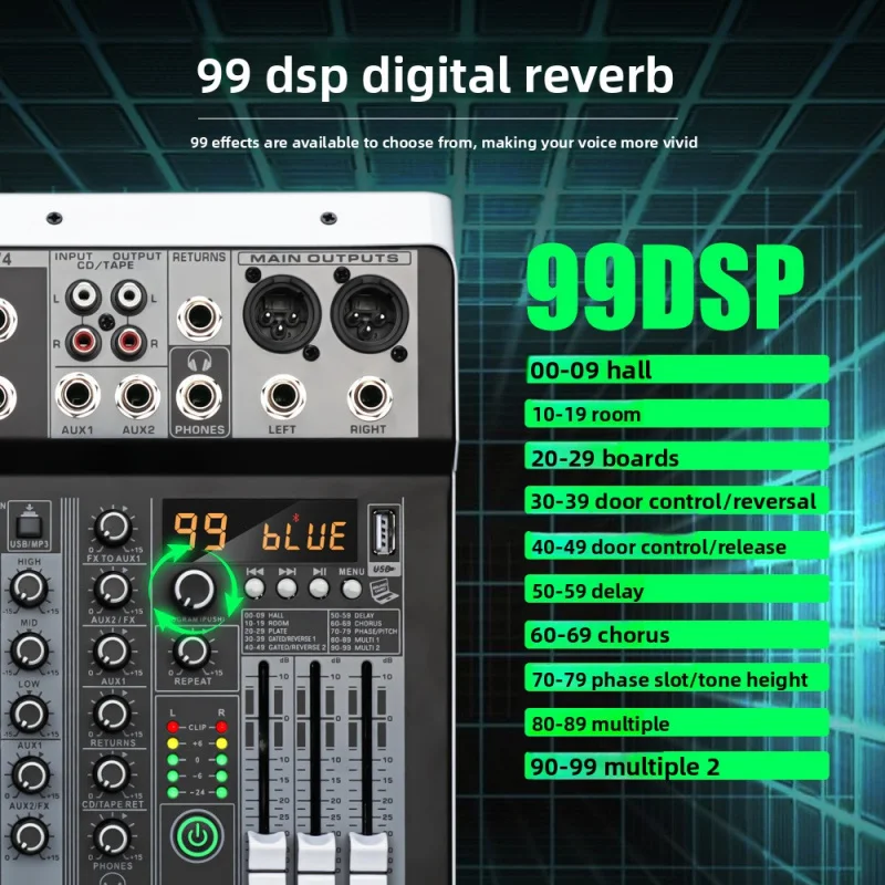 LEUS MX4 Piccolo mixer transfrontaliero a quattro vie per telefoni cellulari e computerAudioMixer99DSPProcessore di effetti professionali