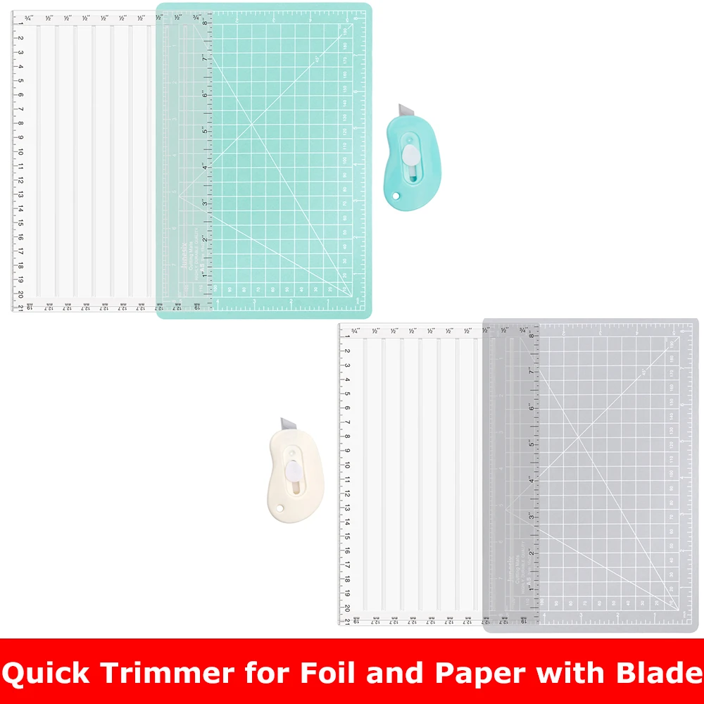 

Quick Trimmer for Foil and Paper with Blade Self-healing Mat for Trimming Easy Sentiment Strips Craft Foil Paper Cutters 2025